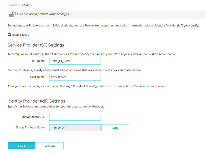 Screenshot of Firebox, Firebox Auth Server setup 1